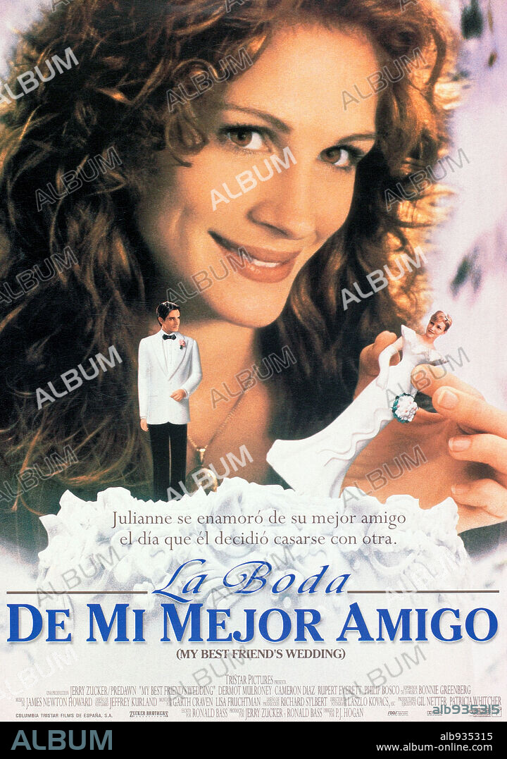 Poster de LA BODA DE MI MEJOR AMIGO, 1997 (MY BEST FRIEND'S WEDDING), dirigida por P. J. HOGAN. Copyright COLUMBIA PICTURES.