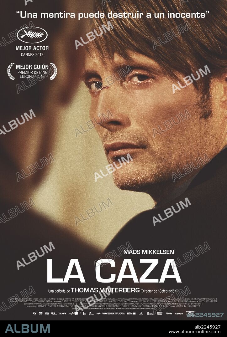 Poster de CAZA, LA [THE HUNT], 2012 (JAGTEN), dirigida por THOMAS VINTERBERG. Copyright ZENTROPA ENTERTAINMENTS.