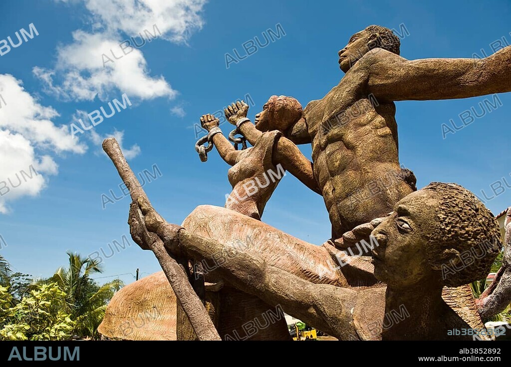 Sculpture celebrating the abolishment of slavery, Big Corn Island, Caribbean Sea, Nicaragua, Central America