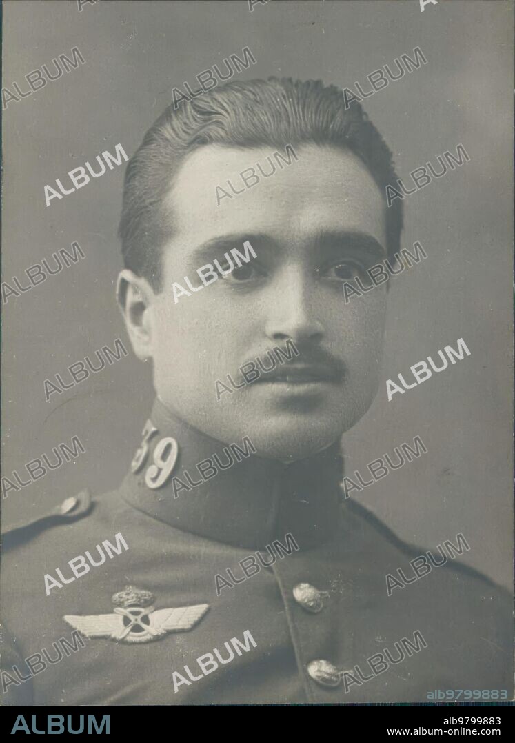 ALFONSO SÁNCHEZ PORTELA. September 1919. D. Antonio de la Rocha, infantry captain, who died yesterday in Getafe, victim of a plane accident.