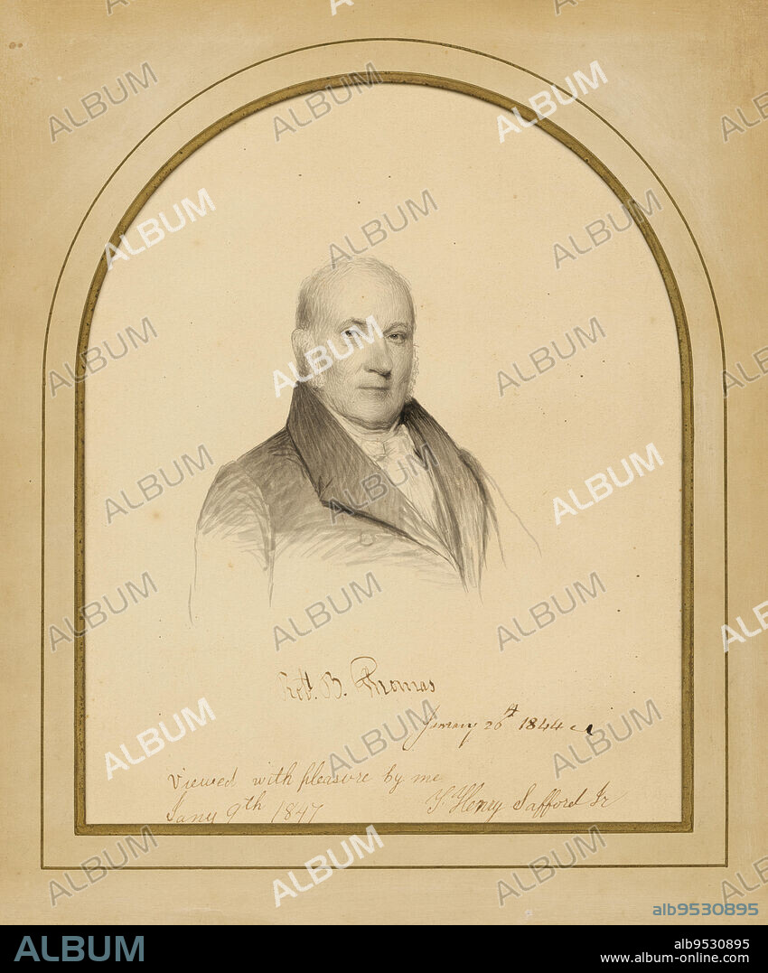JAMES BARTON LONGACRE (attributed). Robert Bailey Thomas. Ink wash on paper. Date: 1844.