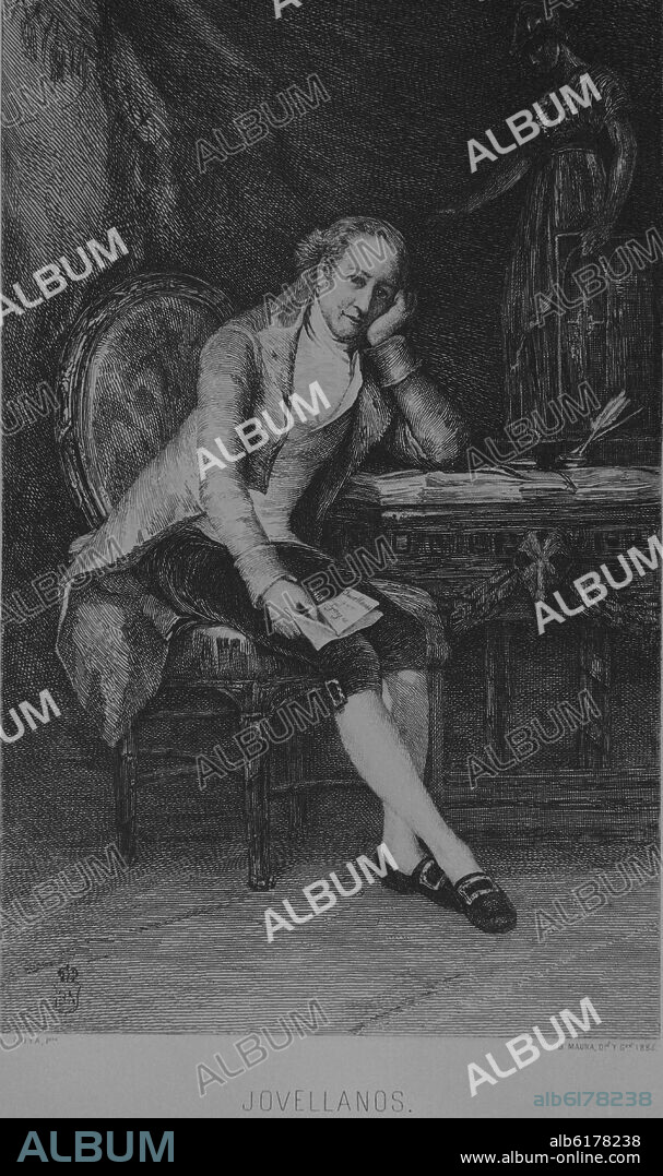 GASPAR MELCHOR DE JOVELLANOS(1744/1811) - 1797 - GRABADO DEL CUADRO PINTADO POR GOYA.