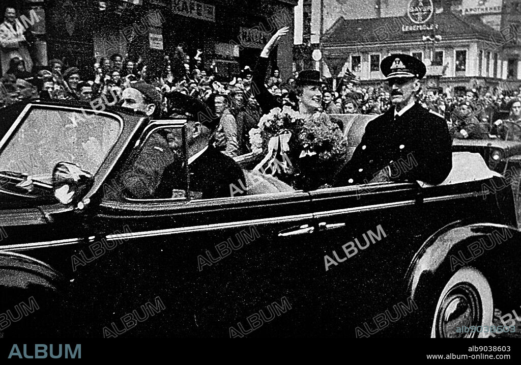 King Haakon of Norway; on his return to Oslo in 1945.