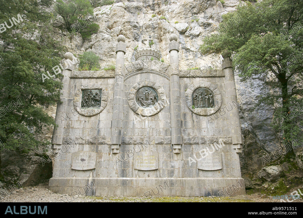 Misterio del dolor.Misterios del Rosario. Pujol dels misteris. Santuario de LLuc. Escorca.Sierra de Tramuntana.Mallorca.Islas Baleares. España.