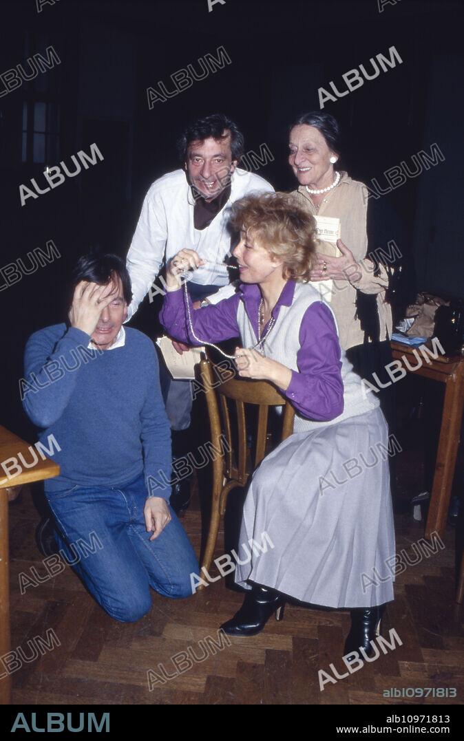 German director Dieter Munck (left) with the actors Guenter Mack (center) and Sonja Ziemann (sitting), Germany 1980s.