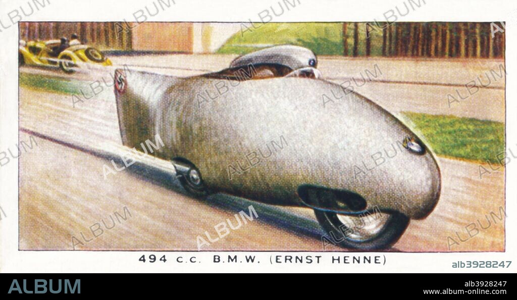 '494 C.C. B.M.W. (Ernst Henne)', 1938. From Wills's Cigarettes - Speed: A Series of 50 [W. D. & H.O. Wills, Bristol, 1938].