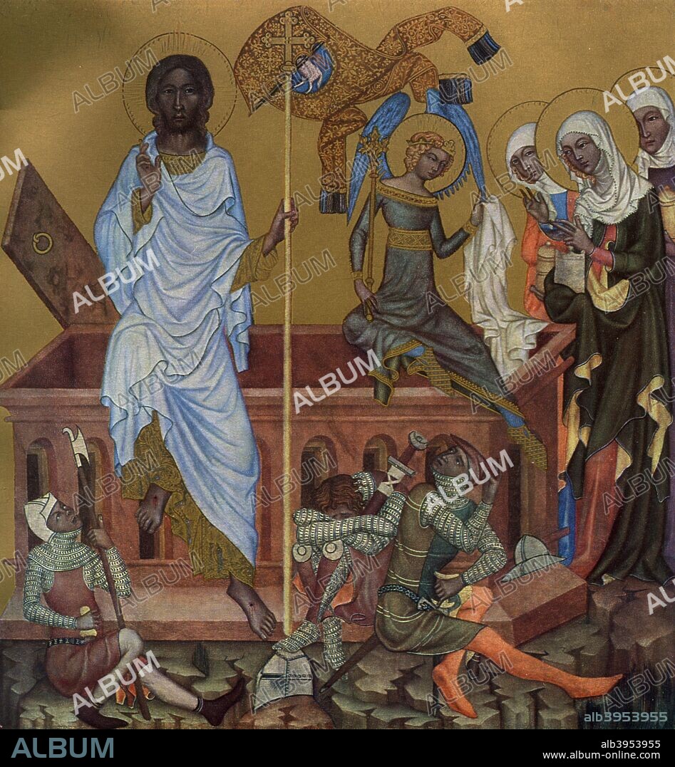 'The Resurrection of Christ', c1350 (1955). Tempera on wood. Found in the collection of the National Gallery, Prague. A print from Gothic Painting in Bohemia 1350-1450, by Antonin Matejcek and Jaroslav Pesina, Artia Prague, 1955.