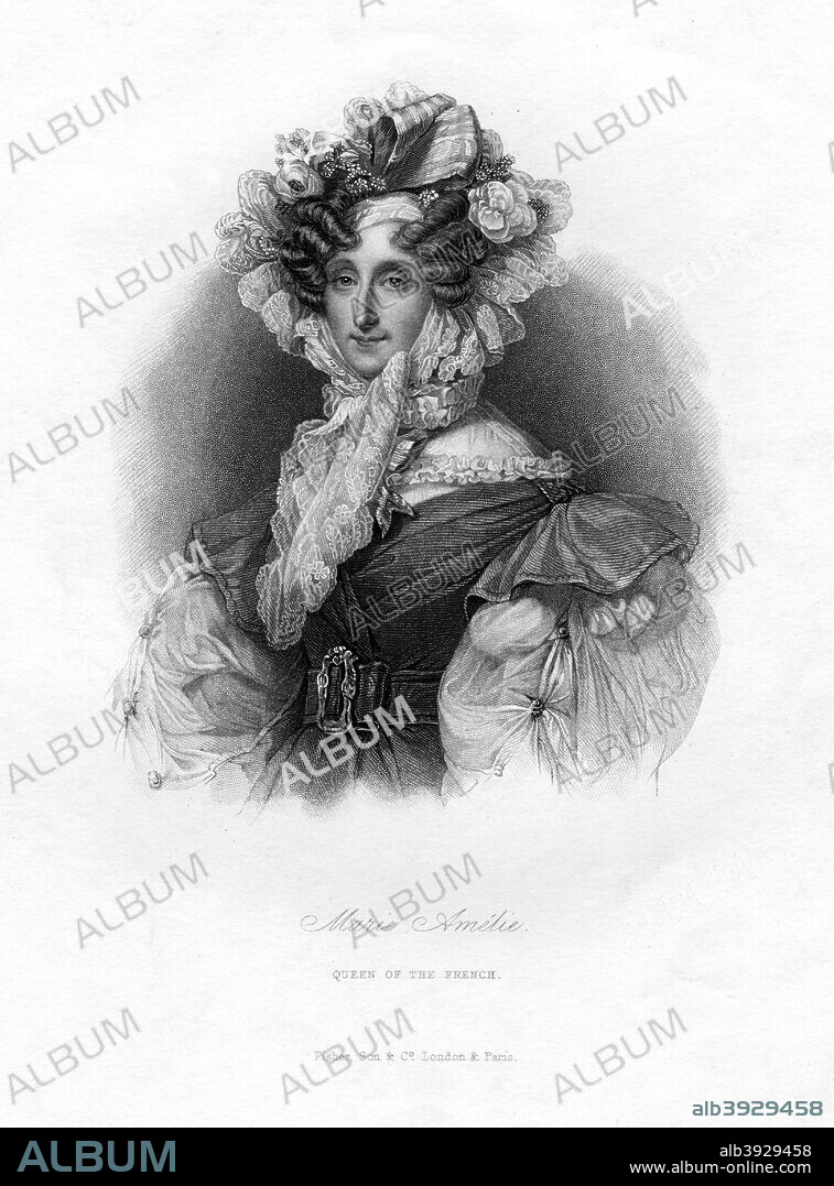 Maria Amalia Teresa of the Two Sicilies, 19th century. Portrait of Marie-Amelie de Bourbon, Queen of France (1782-1866) who was the wife of Louis Philippe, King of France.