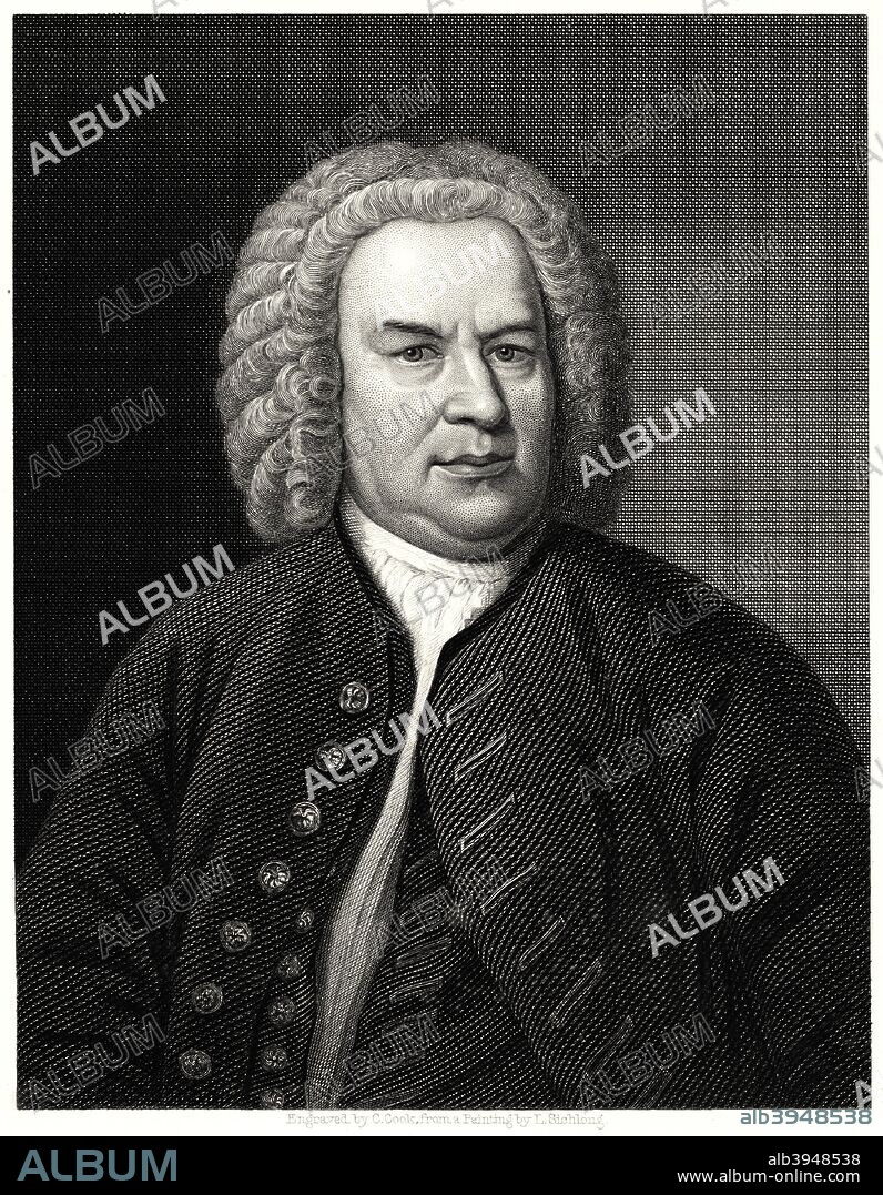 'Johann Sebastian Bach', 19th century. Johann Sebastian Bach (1685-1750), German composer and organist, 1746. Considered by many to be the greatest composer in the history of western music, particularly in terms of his compositions for the organ.