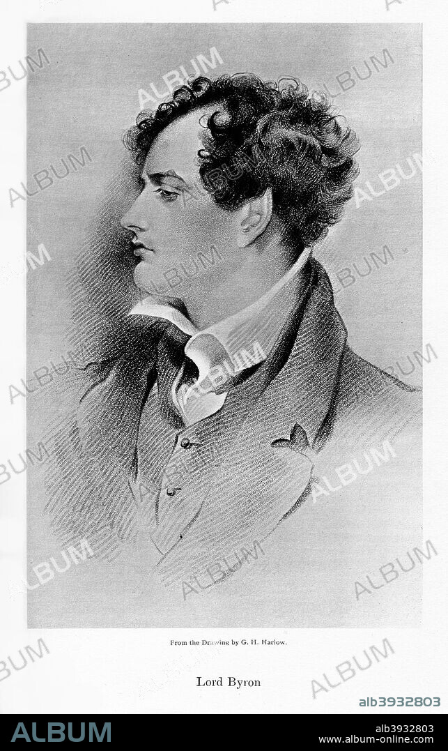 Lord Byron, Anglo-Scottish poet, 19th century. Portrait of George Gordon (Noel) Byron (1788-1824), a leading figure in Romanticism.