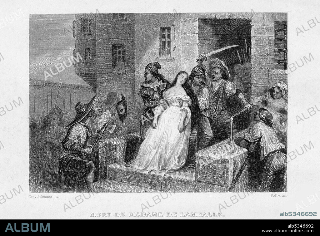 TONY JOHANNOT. Death of Madame de Lamballe.