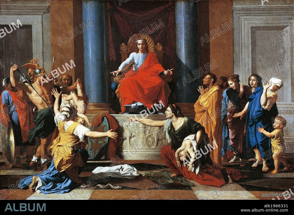 The judgment of Solomon, by Nicolas Poussin (1594-1655).