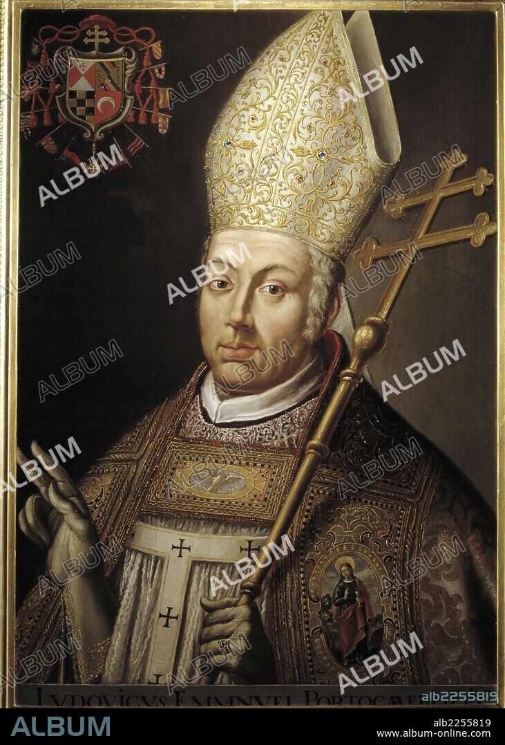 LUIS MANUEL PORTOCARRERO. CARDENAL Y POLITICO ESPAÑOL , CONSEJERO DEL REY CARLOS III. OLEO DE MATIAS MORENO. INSTITUTO DE ESPAÑA. MADRID.