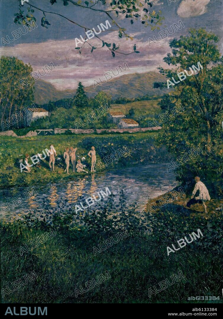 DARIO DE REGOYOS VALDES. EL BAÑO EN RENTERIA - 1899 - OLEO/LIENZO - 76,5X57,5 CM.