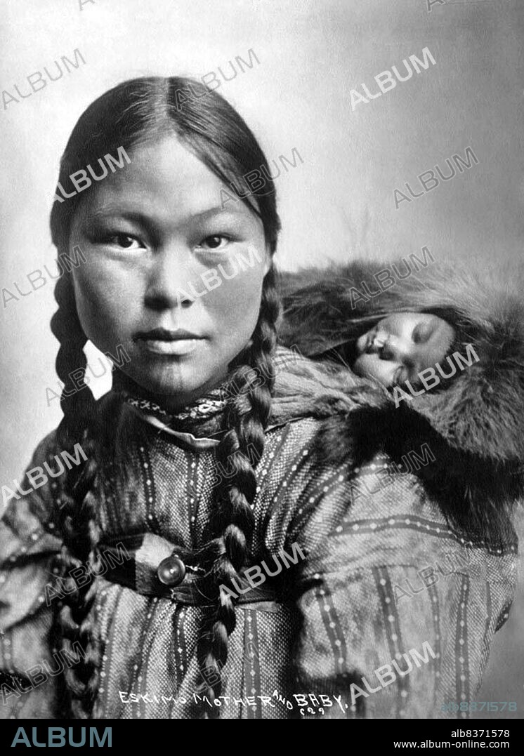 Photo of Arctic Inuit man and woman, Alaska c. 1910s