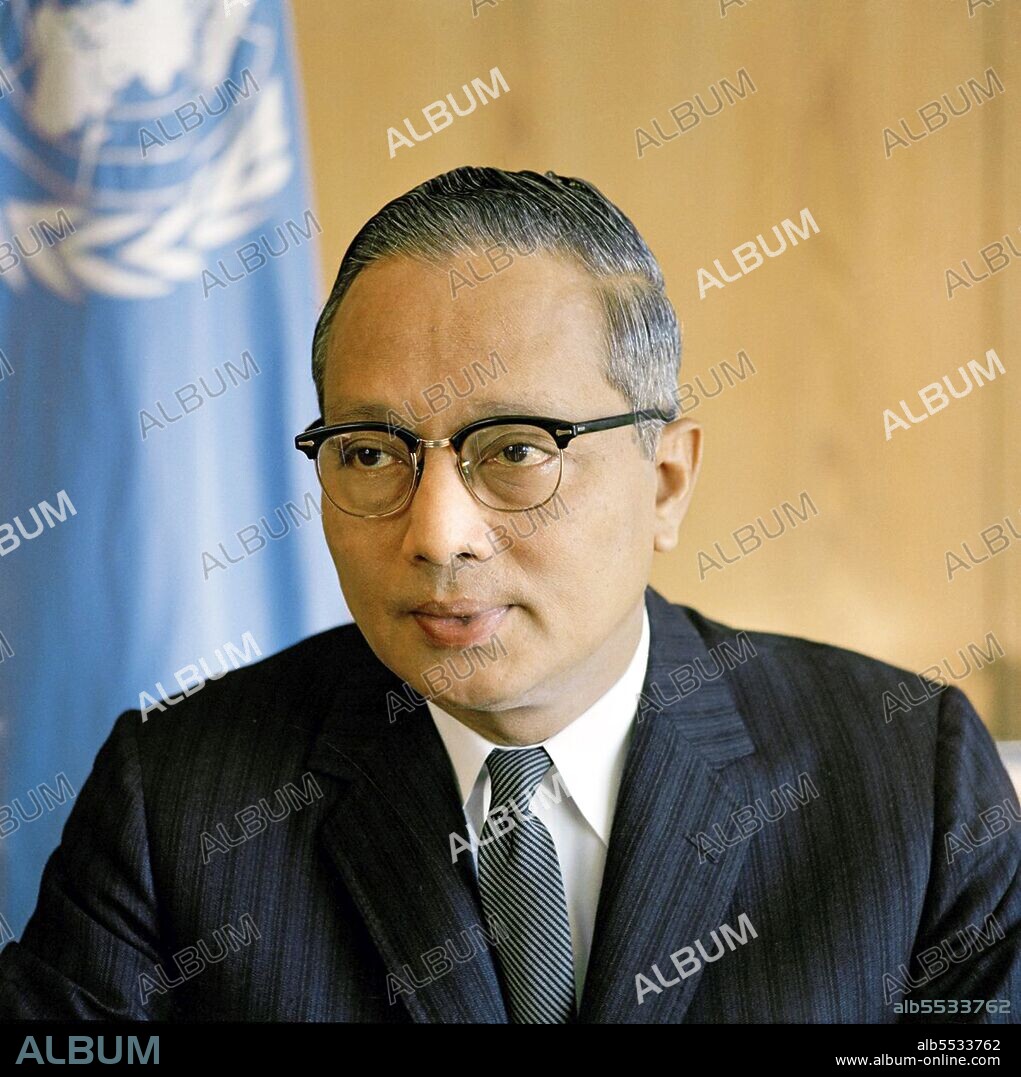 U Thant ( January 22, 1909 – November 25, 1974) was a Burmese diplomat and the third Secretary-General of the United Nations from 1961 to 1971. A native of Pantanaw, Thant was educated at the National High School and at Rangoon University. In the days of tense political climate in Burma, he held moderate views positioning himself between fervent nationalists and British loyalists. He was a close friend of Burma's first Prime Minister U Nu and served various positions in Nu's cabinet from 1948 to 1961. He was appointed as Secretary-General in 1961 when his predecessor, Dag Hammarskjöld died in an air crash. In his first term, Thant facilitated negotiations between U.S. President John F. Kennedy and Soviet premier Nikita Khrushchev during the Cuban missile crisis, thereby narrowly averting the possibility of a global catastrophe. In December 1962, Thant ordered the Operation Grand Slam which ended secessionist insurgency in Congo. He was reappointed as Secretary-General on 2nd December 1966 by a unanimous vote of the Security Council. In his second term, Thant was well-known for publicly criticizing American conduct in the Vietnam War. He oversaw the entry of several newly independent African and Asian states into UN. Thant refused to serve a third term and retired in 1971. Thant died of lung cancer in 1974. A devout Buddhist and the foremost Burmese diplomat who served on the international stage, Thant was widely admired and held in great respect by the Burmese populace. When the military government refused him any honors, riots broke out in Rangoon. But they were violently crushed by the government, leaving tens of casualties.