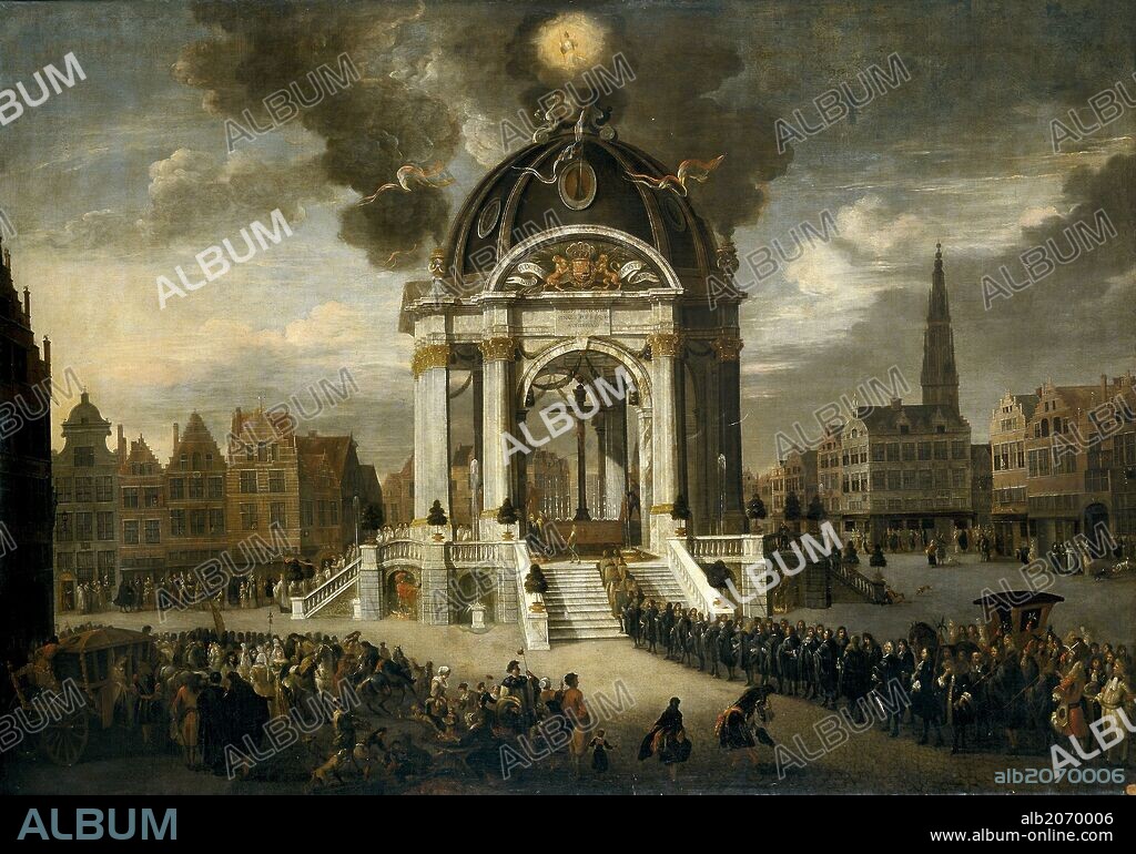 Hendrik van Minderhout / 'The procession of Christ the Redeemer in Antwerp, August 27, 1685', 1687-1688, Dutch School, Oil on canvas, 168 cm x 241 cm, P03339.