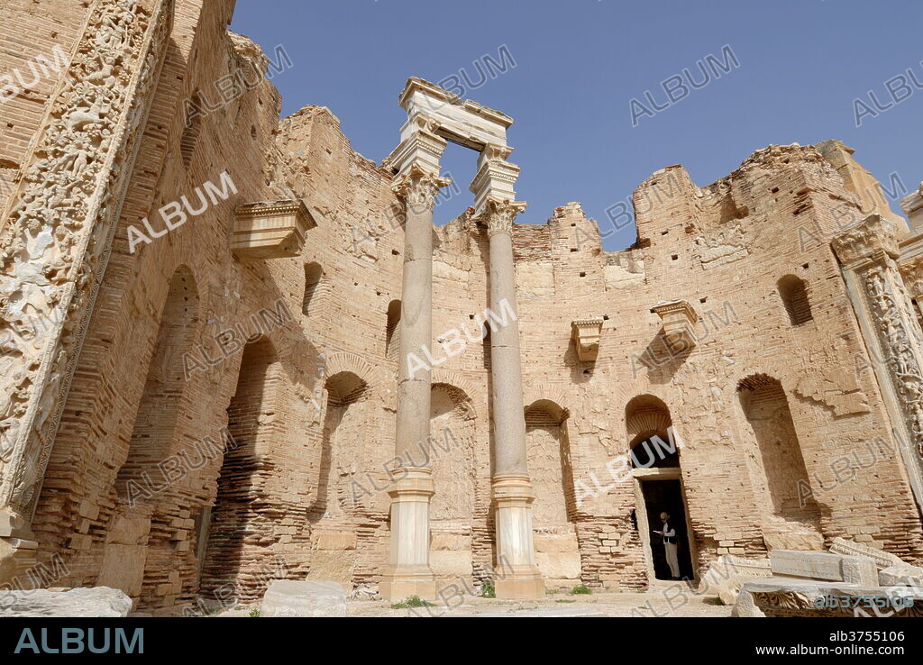 Severan Basilica, Leptis Magna, UNESCO World Heritage Site, Libya, North Africa, Africa.