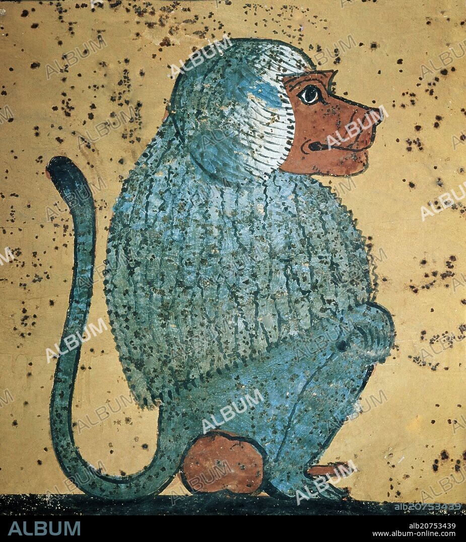 MONO - PINTURA DE LA TUMBA DE TUTANKAMON - II MILENIO AC.