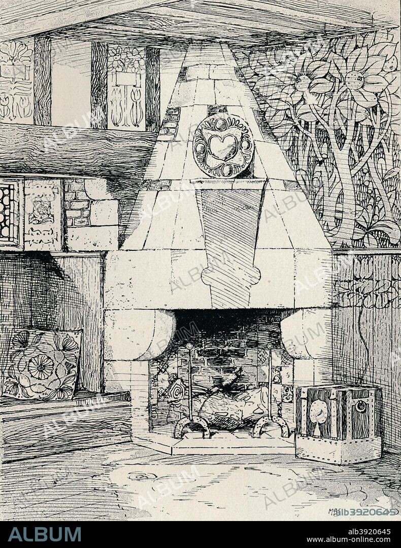 'A Corner Fireplace', c1895, (1896). From The Studio Volume 6. [London Offices of the Studio, London, 1896].