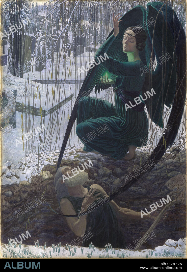 CARLOS SCHWABE. The Death of the Grave Digger (La mort du fossoyeur).