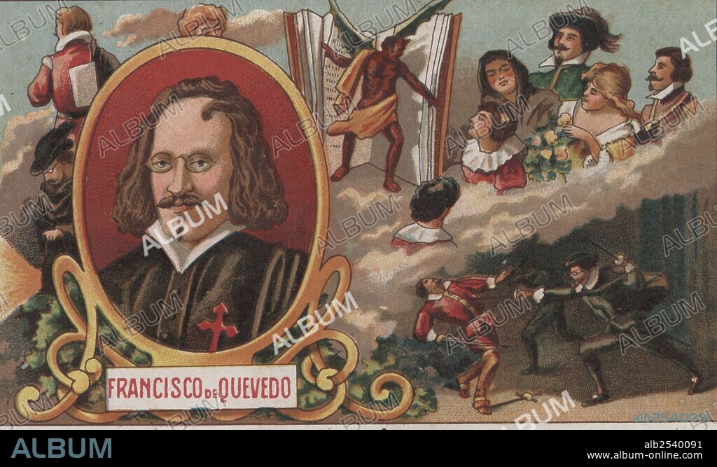 Francisco Gómez de Quevedo Villegas y Santibáñez Cevallo (1580-1645), conocido como Francisco de Quevedo. Escritor español del siglo de oro, poeta, y canónico.