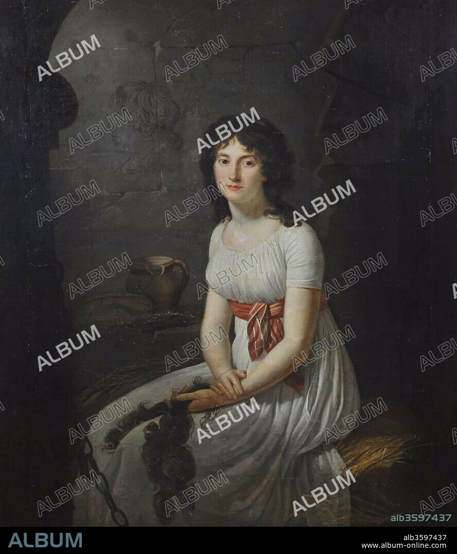 JEAN-LOUIS LANEUVILLE. Portrait of Thérésa Tallien (1773-1835) in a cell in La Force Prison.