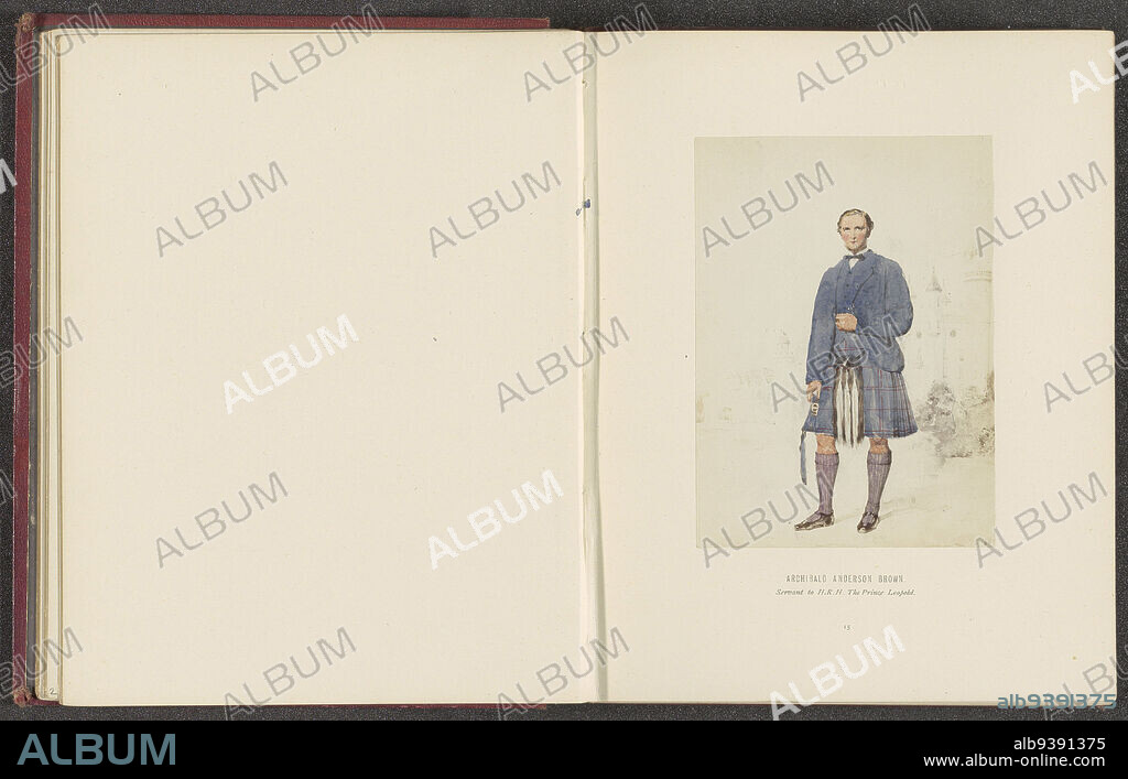 Photoreproduction of a drawing of a portrait of Archibald Anderson Brown, the personal servant of Leopold George Duncan Albert, Archibald Anderson Brown. Servant to H.R.H. The Prince Leopold (title on object), Day & Son Vincent Brooks, intermediary draughtsman: Kenneth Macleay, c. 1860 - in or before 1870, photographic support, albumen print, height 127 mm × width 92 mm.