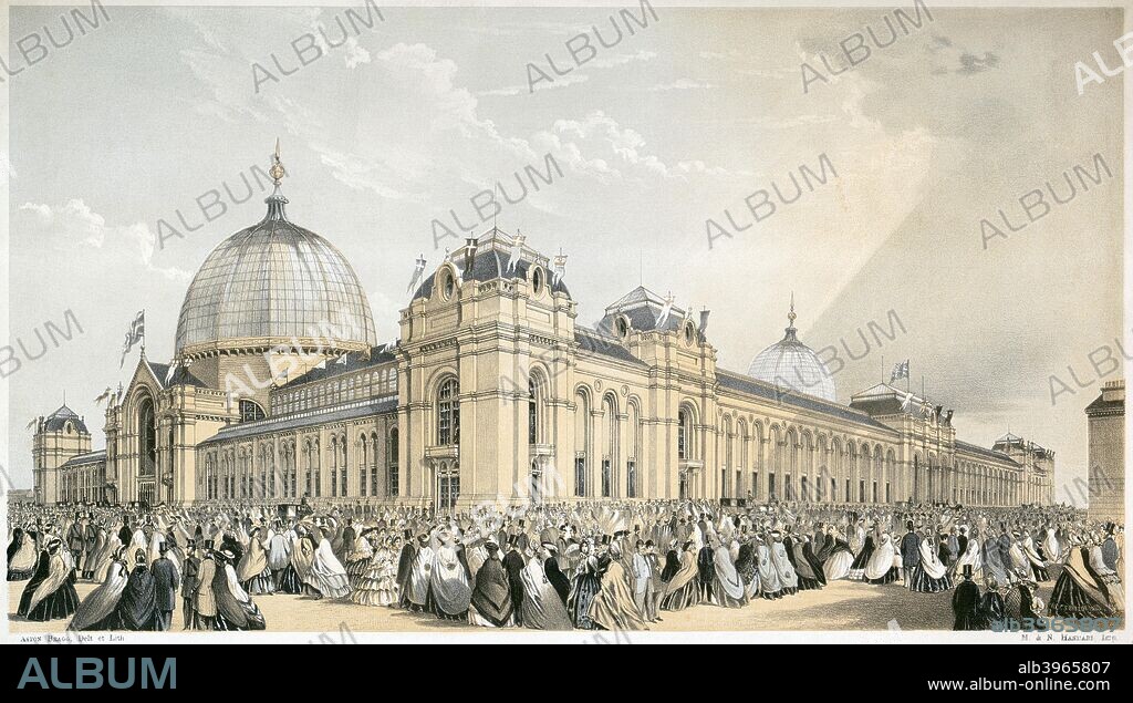 International Exhibition, Kensington, London, 1862. View of the exhibition building. From the Mayson Beeton Collection.