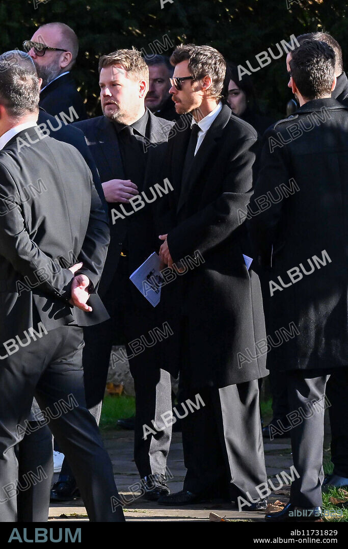 HARRY STYLES JAMES CORDEN. November 20, 2024: Attendees depart the funeral of former member of One Direction Liam Payne..Featuring: James Corden, Harry Styles.Where: Amersham, United Kingdom.When: 20 Nov 2024.Credit: Cover Images (Credit Image: © Cover Images via ZUMA Press).