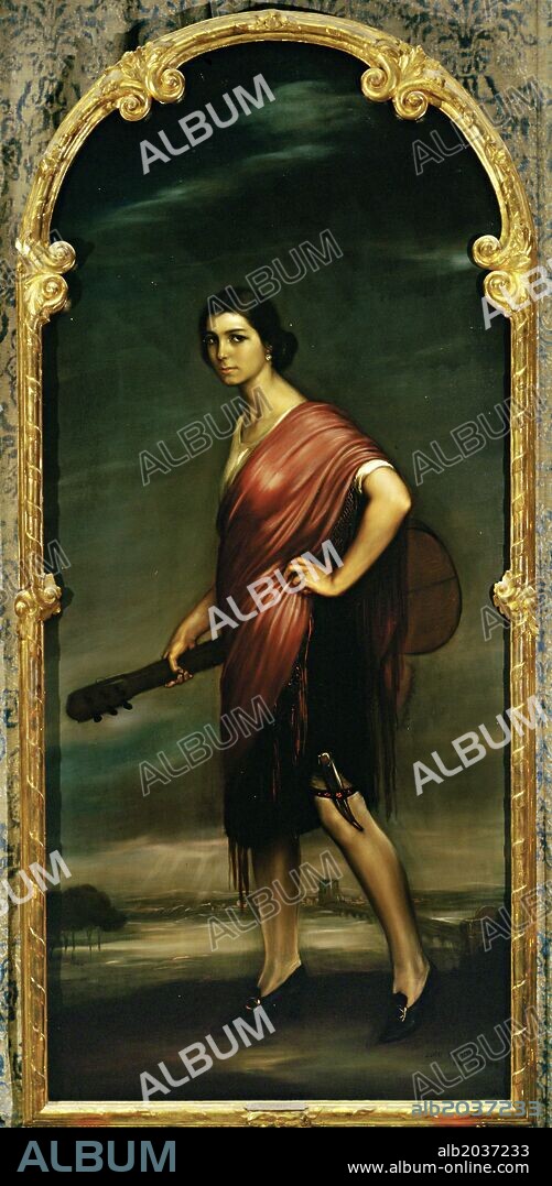 Julio Romero de Torres / 'La copla', 1927, Oil on canvas, 193 x 88 cm.