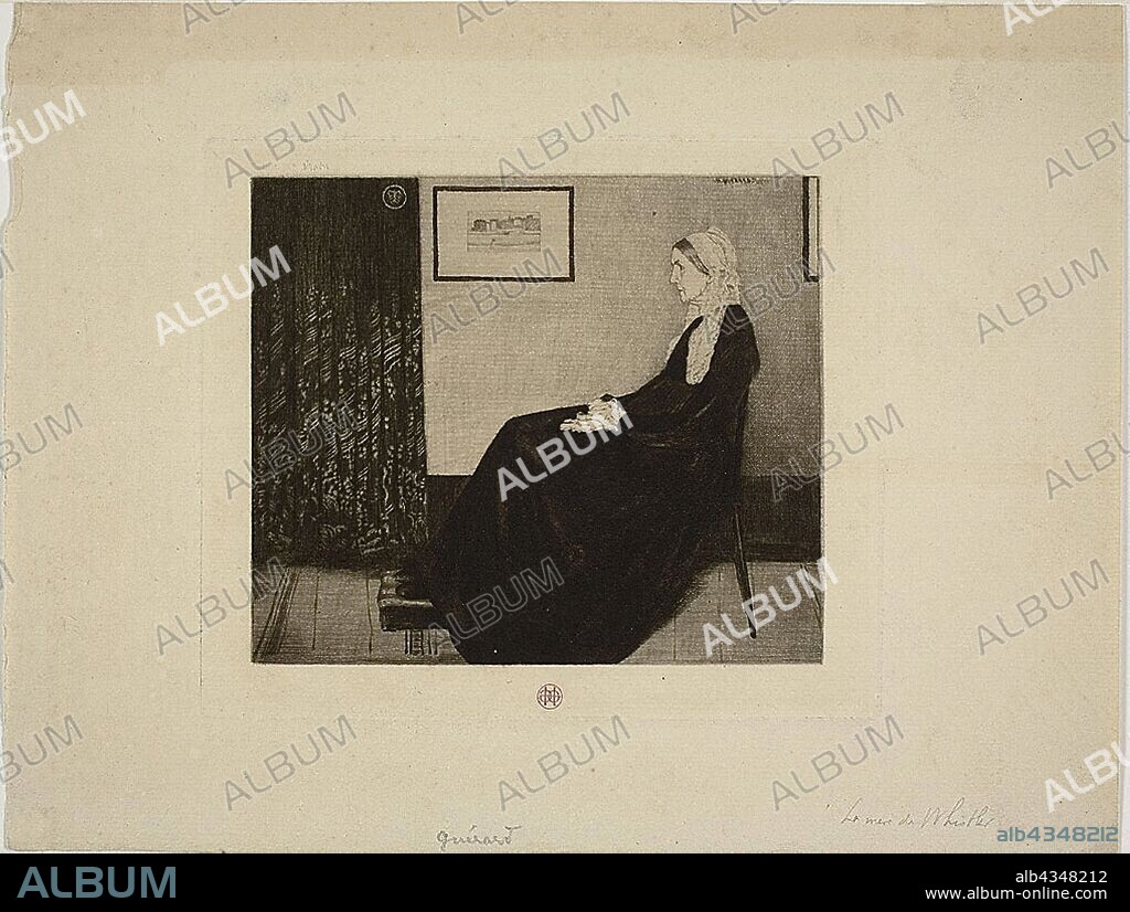 Whistler’s Mother, after Whistler, c. 1883, Henri Charles Guérard (French, 1846-1897), after James McNeill Whistler (American, 1834-1903), France, Etching in brown on cream laid paper, 142 × 167 mm (plate), 249 × 325 mm (sheet).