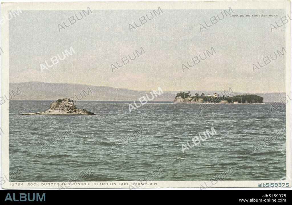 Rock Dunder and Juniper Island, Lake Champlain, Vt., still image, Postcards, 1898 - 1931.