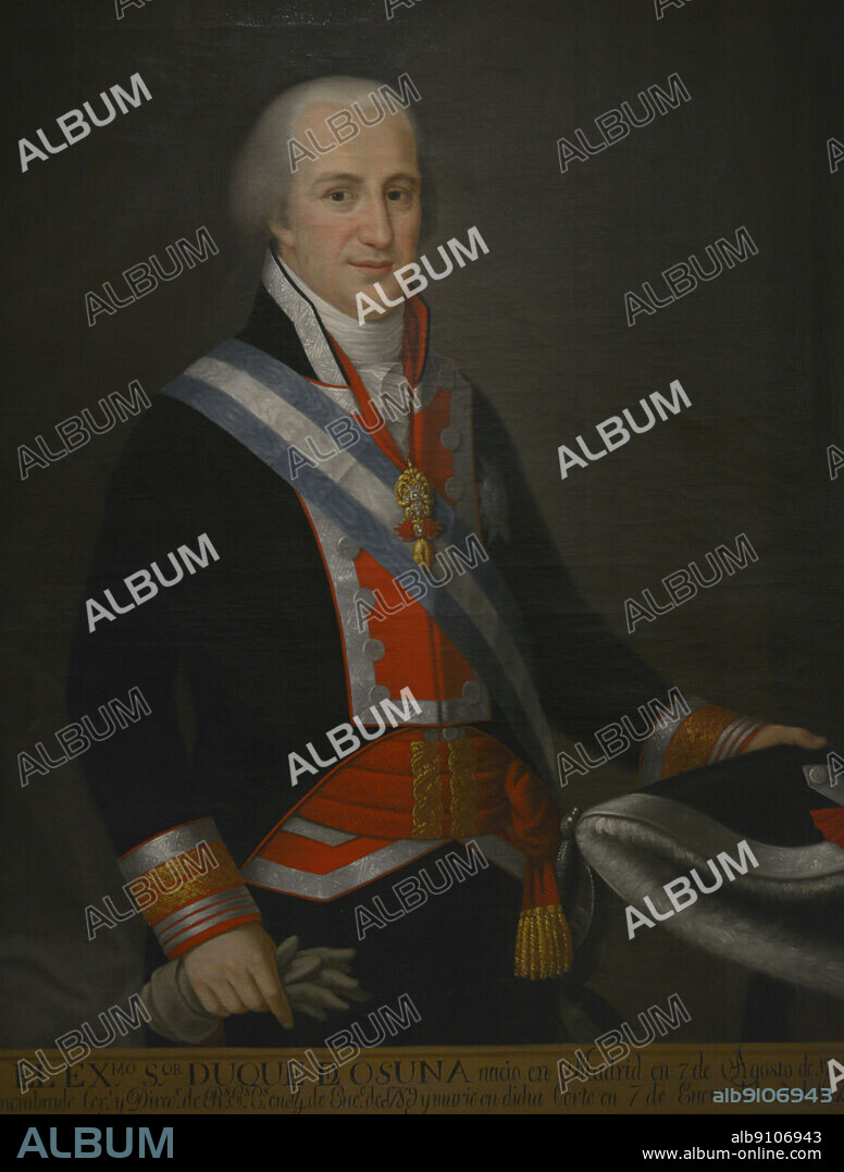 Pedro de Alcantara Tellez Giron y Pacheco (1755-1807). 9th Duke of Osuna and 10th Marquis of Peñafiel. Spanish Lieutenant General. Portrait wearing the service uniform of Colonel of the Regiment of Spanish Guards with braids corresponding to the rank of Lieutenant General. Oil on canvas. Army Museum. Toledo, Spain.