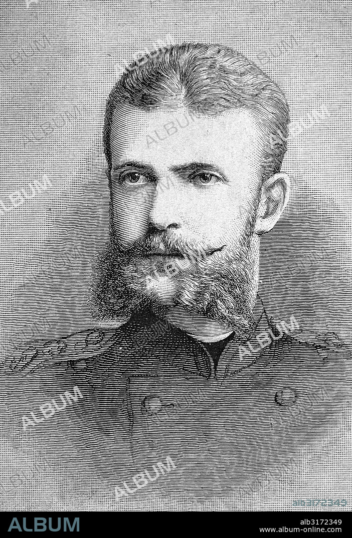 Grand duke sergei alexandrovich of russia, 1857 - 1905, member of the russian government from the house of romanov-holstein-gottorp, historical engraving, about 1889.