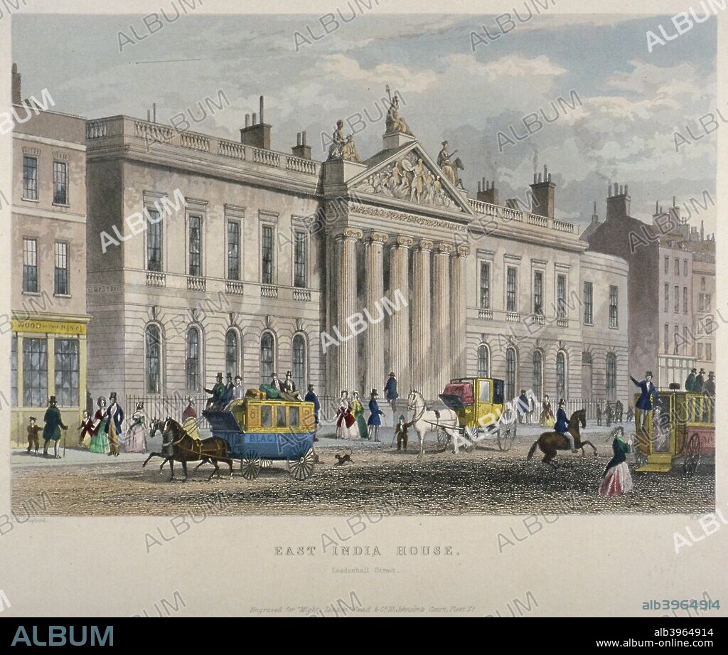North view of East India House, Leadenhall Street, City of London, 1850.