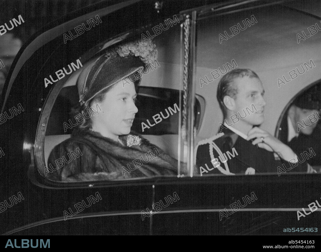 The Wedding Held Up the Traffic -- London crowds held-up traffic, jammed the West End, and caused extra police squads when Lady Margaret Egerton, Lady-in-Waiting to Princess Elisabeth, and Mr. John R. Colville, private secretary to the Princess, were married at St. Margaret's, Westminster. A solid mass of women and girls watched 2,000 guests arrive - mostly in taxis. Then there was a hush as the bride - six minutes late by Big Bon - arrived. There was just one cheer. It was for Princess Margaret, who stood beside the other six bridesmaids. Princess Elizabeth, wearing a pale olive felt hat, and the Duke of Edinburgh, leaving after the wedding reception. The King and Queen and other members of the Royal Family also attended the wedding. October 21, 1948.