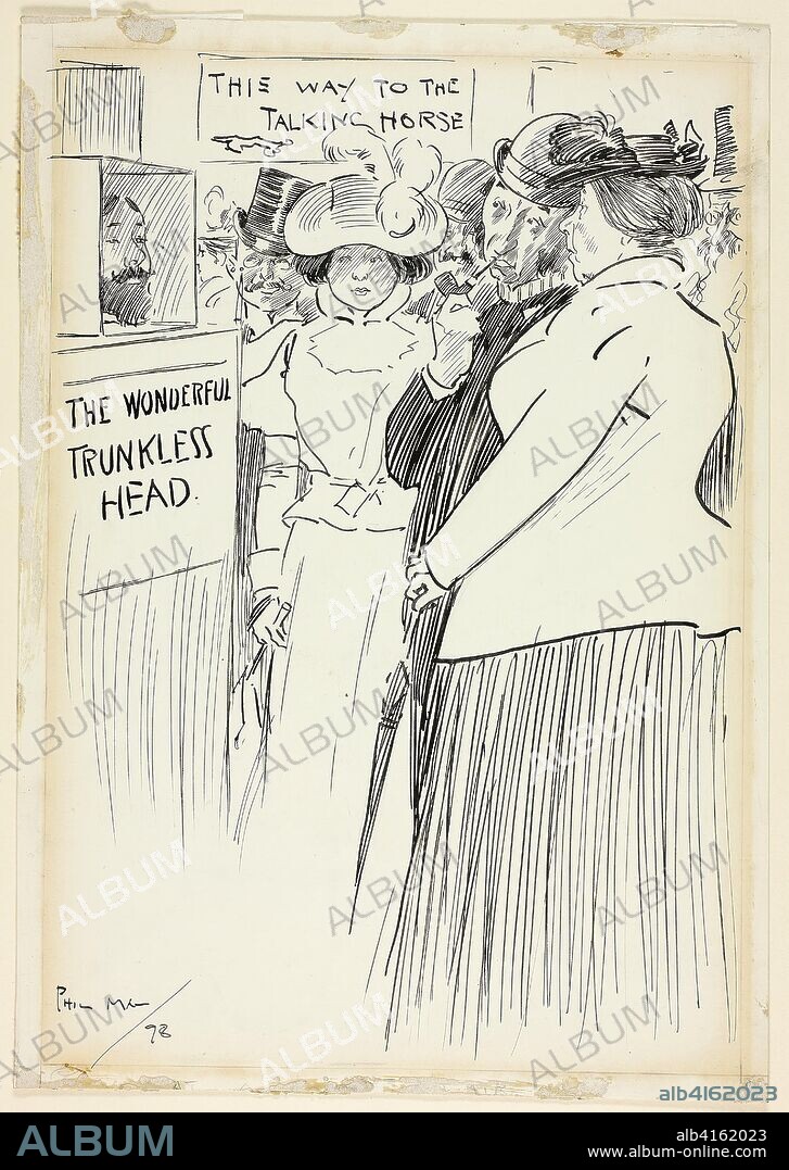 PHILIP WILLIAM MAY. At a County Fair. Philipp William May; English, 1864-1903. Date: 1898. Dimensions: 348 × 244 mm. Pen and black ink, over traces of graphite, on ivory wove card. Origin: England.