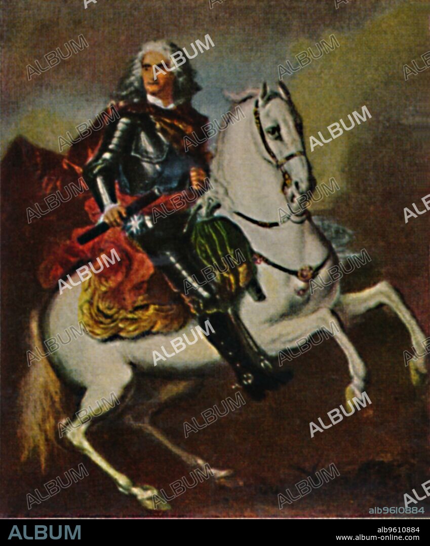 'August der Starke 1670-1733', 1934. Augustus II the Strong (1670-1733), Elector of Saxony as Frederick Augustus I, Imperial Vicar and elected King of Poland and Grand Duke of Lithuania. From "Die Großen der Weltgeschichte". [Eckstein-Halpaus, Dresden, 1934].