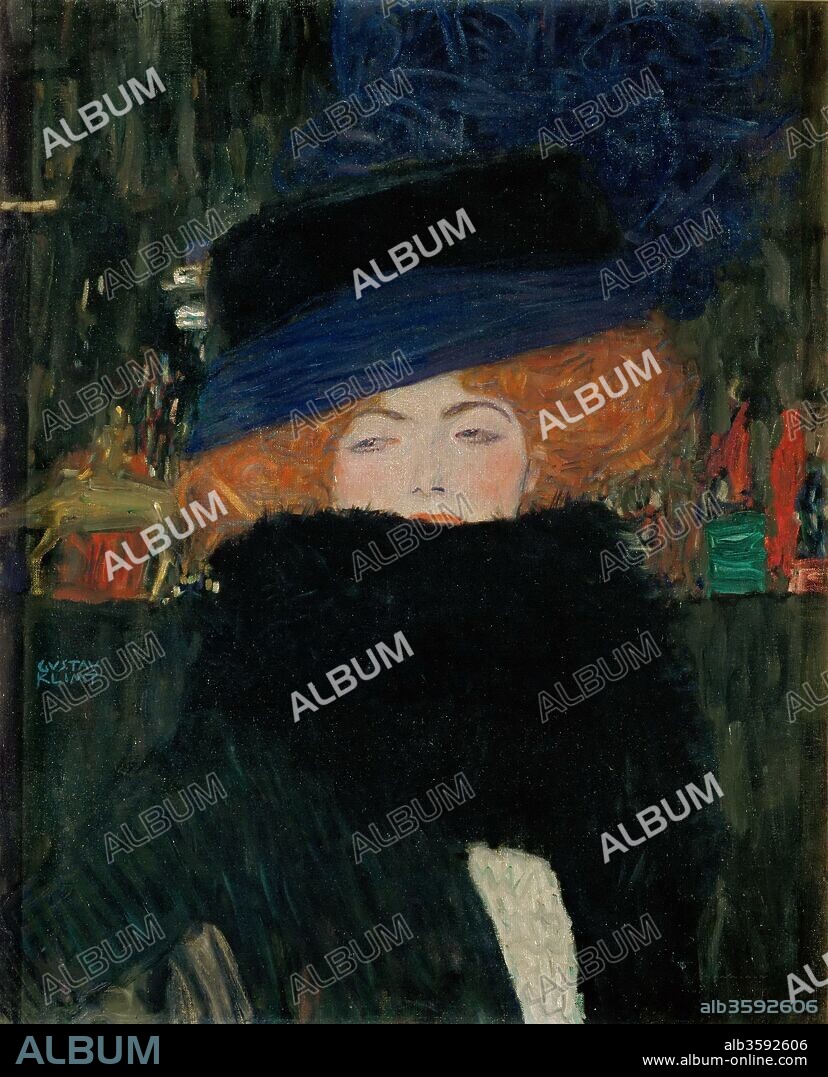 GUSTAV KLIMT. Lady with Hat and Feather Boa.