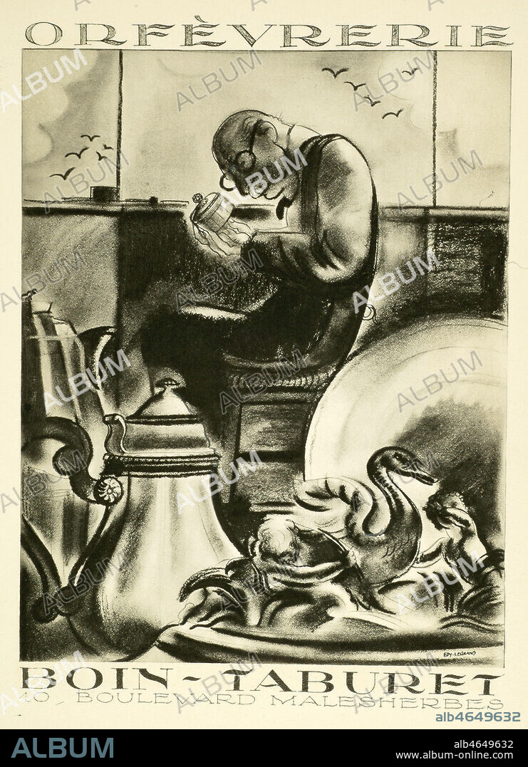 Publicite 'Orfevrerie, Boin-Taburet', Paris. Illustration de Edouard Edy-Legrand in 'PAN - Annuaire du luxe a Paris, 1928. Credit : Collection IM/Kharbine-Tapabor.