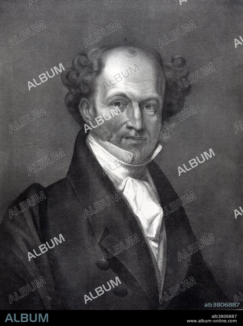 Martin Van Buren (December 5, 1782 - July 24, 1862) was the eighth President of the United States (1837-1841). Before his presidency, he was the eighth Vice President (1833-1837) and the tenth Secretary of State (1829-1831), both under Andrew Jackson. He was a key organizer of the Democratic Party, a dominant figure in the Second Party System, and the first president not of British or Irish descent, his family was Dutch. He was the first president to have been born a United States citizen, and the first for New York. He is the only president not to have spoken English as his first language, having grown up speaking Dutch. As Secretary of State and then Vice President, he was a key figure in building the organizational structure for Jacksonian democracy. His administration was largely characterized by the economic hardship of his time, the Panic of 1837. He was scapegoated for the depression and called "Martin Van Ruin" by his political opponents. He was voted out of office after four years, losing to Whig candidate William Henry Harrison. In the 1848 election Van Buren ran unsuccessfully for president on a third-party ticket, the Free Soil Party. After being bedridden with a case of pneumonia during the fall of 1861, he died of bronchial asthma and heart failure in 1862, at the age of 79.