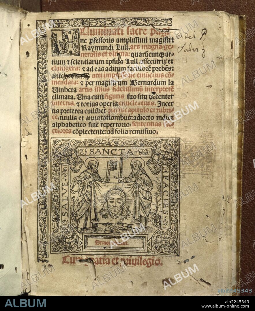 Page of the Ars Magna by Ramon Llull. Printing in 1517.