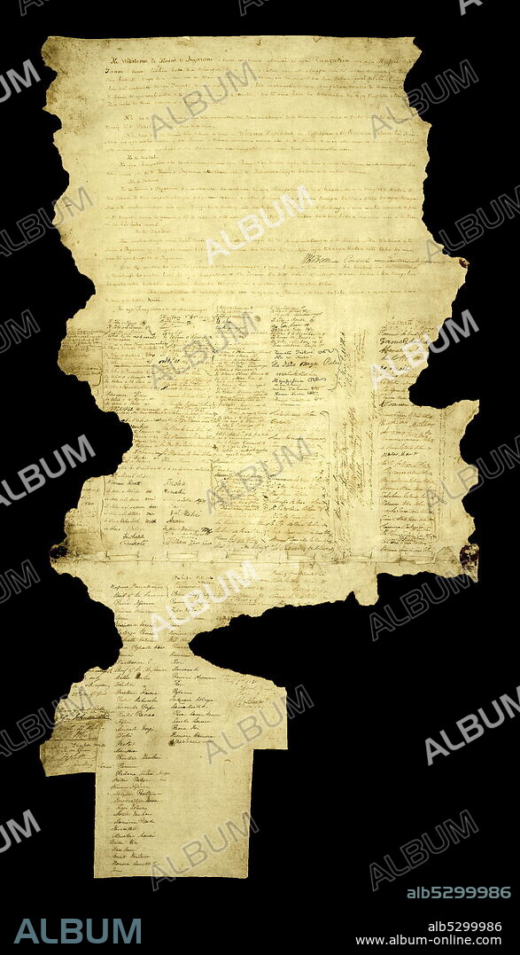 The Waitangi Sheet of the Treaty of Waitangi, signed between the British Crown and various Maori chiefs in 1840. It has become a document of central importance to the history, to the political constitution of the state, and to the national myths of New Zealand, and has played a major role in framing the political relations between New Zealand's government and the Maori population, especially from the late-20th century.