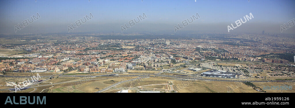 PARQUE CIENTIFICO TECNOLOGICO Y EMPRESARIAL LEGATEC en Leganes. Vista aérea. Provincia de Madrid. España.