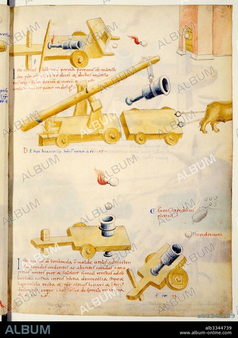 MARIANO DI JACOPO TACCOLA. A firearm. Illustration from De rebus militaribus, De machinis by Mariano Taccola.
