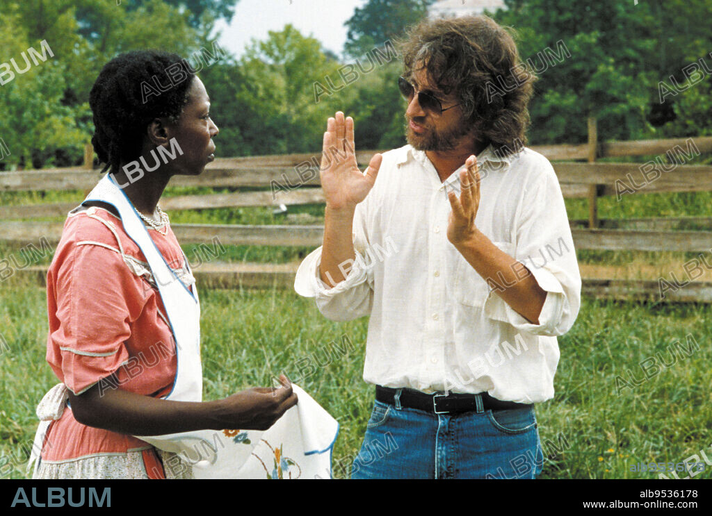 STEVEN SPIELBERG und WHOOPI GOLDBERG in DIE FARBE LILA, 1985 (THE COLOR PURPLE), unter der Regie von STEVEN SPIELBERG. Copyright WARNER BROTHERS.