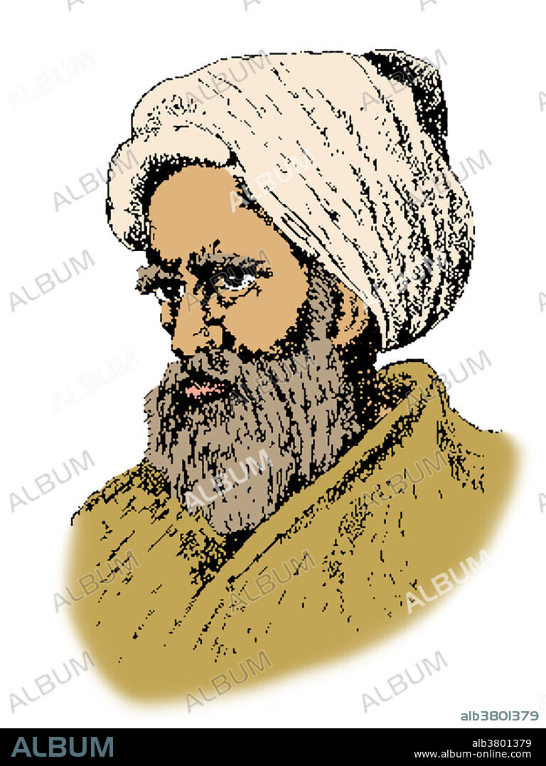 Color enhanced portrait of Abu Ali al-Hasan ibn al-Hasan ibn al-Haytham (Alhacen, Alhazen) (965-1040) was a Muslim, scientist and polymath described in various sources as either Arabic or Persian. He is frequently referred to as Ibn al-Haytham or al-Basri. Alhazen made significant contributions to the principles of optics, as well as to physics, astronomy, mathematics, ophthalmology, philosophy, visual perception, and to the scientific method. Alhazen wrote insightful commentaries on works by Aristotle, Ptolemy, and the Greek mathematician Euclid.