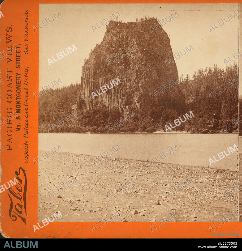 Castle Rock, Columbia River., Watkins, Carleton E. (1829-1916), Taber, I. W. (Isaiah West) (1830-1912), 1867, Oregon.