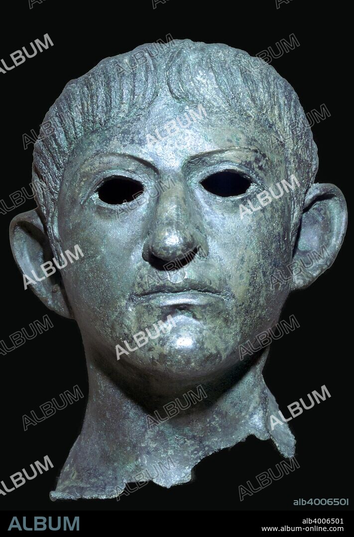 Head of the Emperor Claudius, Roman Britain, 1st century AD. This head, found in 1907 at the River Alde at Rendham, near Saxmundham, Suffolk, formed part of a life-size bronze statue of the Roman Emperor Claudius. From the British Museum's collection.